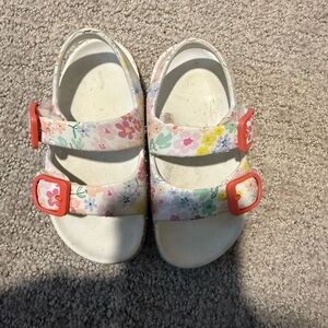 Floral Kids Sandals with coral Accents